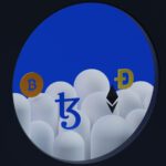 Blockchain Security - a clock with a blue background and a bitcoin in the middle of it