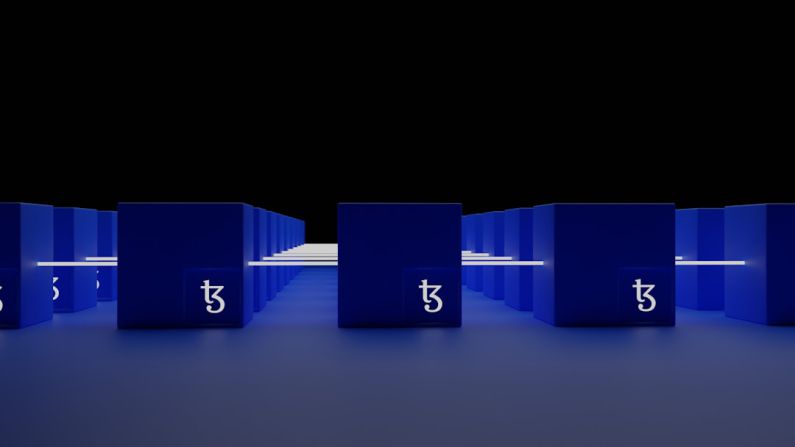 Decentralized Security - a group of blue boxes with numbers on them