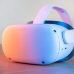 VR Headset - pink and white vr goggles