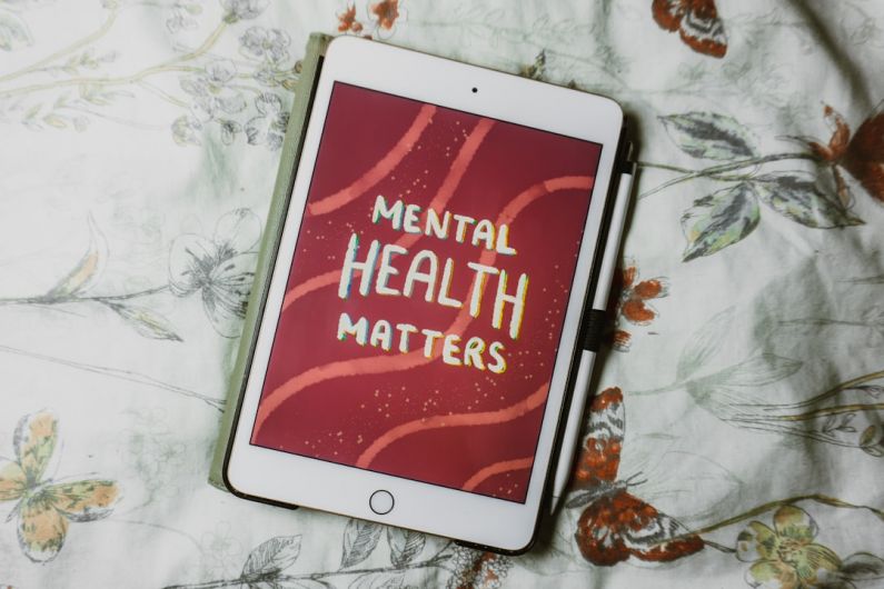 Digital Detox - a tablet with the words mental health matters on it