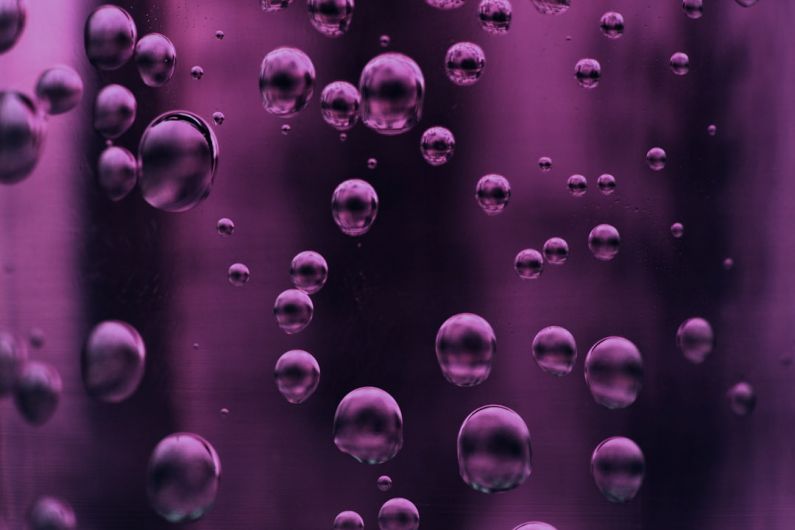 Zero Gravity - purple bubbles on liquid
